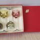 Box of 6 glasses with glass feet in colors of velles le chatel
