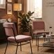 Metal and pink fabric armchair