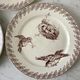Trio of dessert plates Terre de Fer, faience digoin Sarreguemines, Buffon model