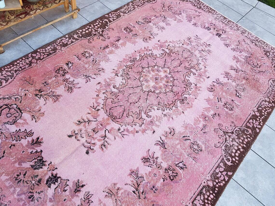 Vintage Decorative Pink Rug sku 2535