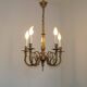 Elegant French Vintage Bronze 5-Light Art Nouveau Style Chandelier