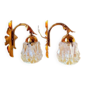 Paire D'Appliques Feuilles D'Acanthes 1970