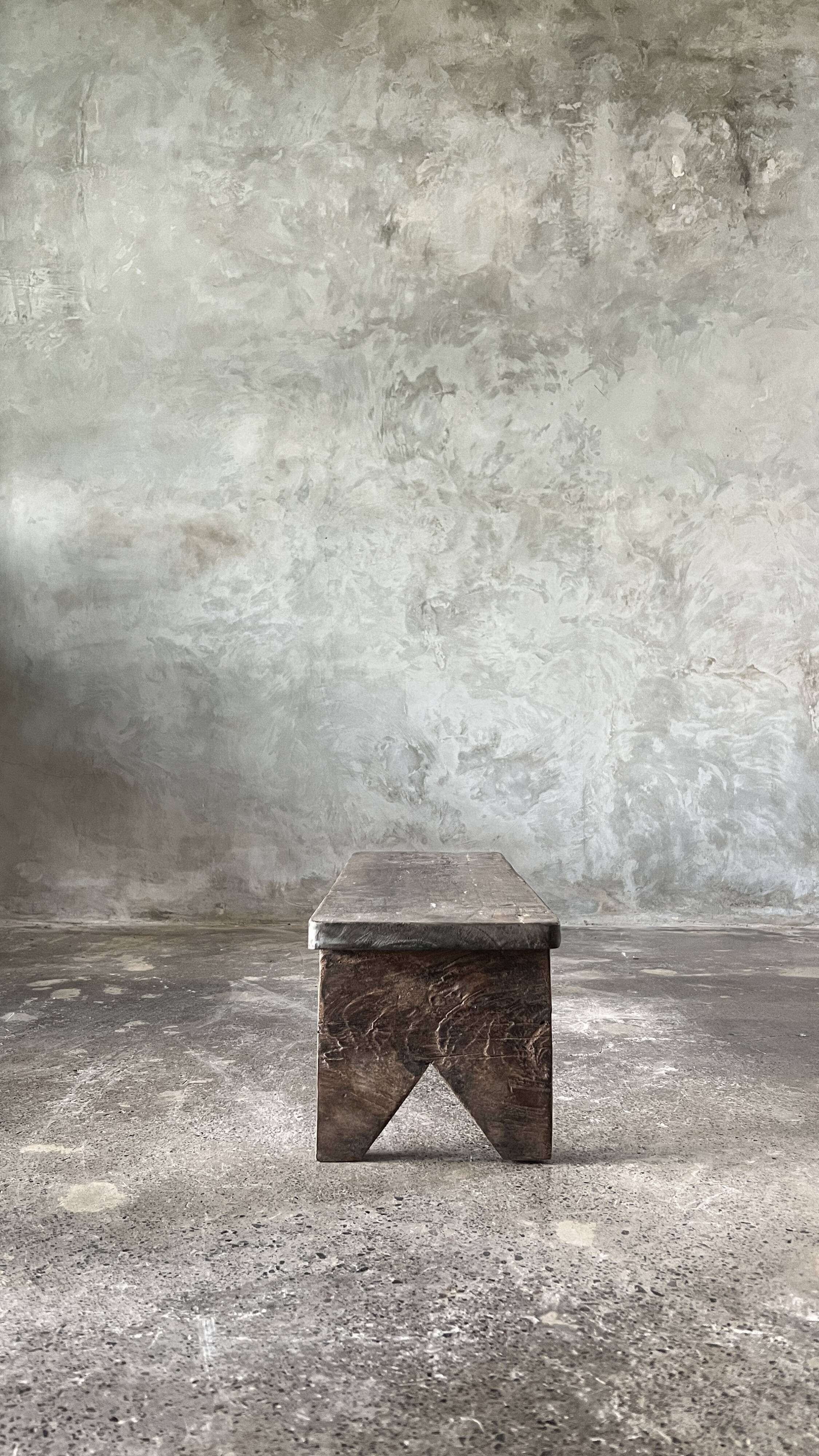 Small low Asian bench in upcycled old teak H:20 l:28 L70