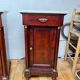 Pair of Napoleon III bedside tables in mahogany and marble