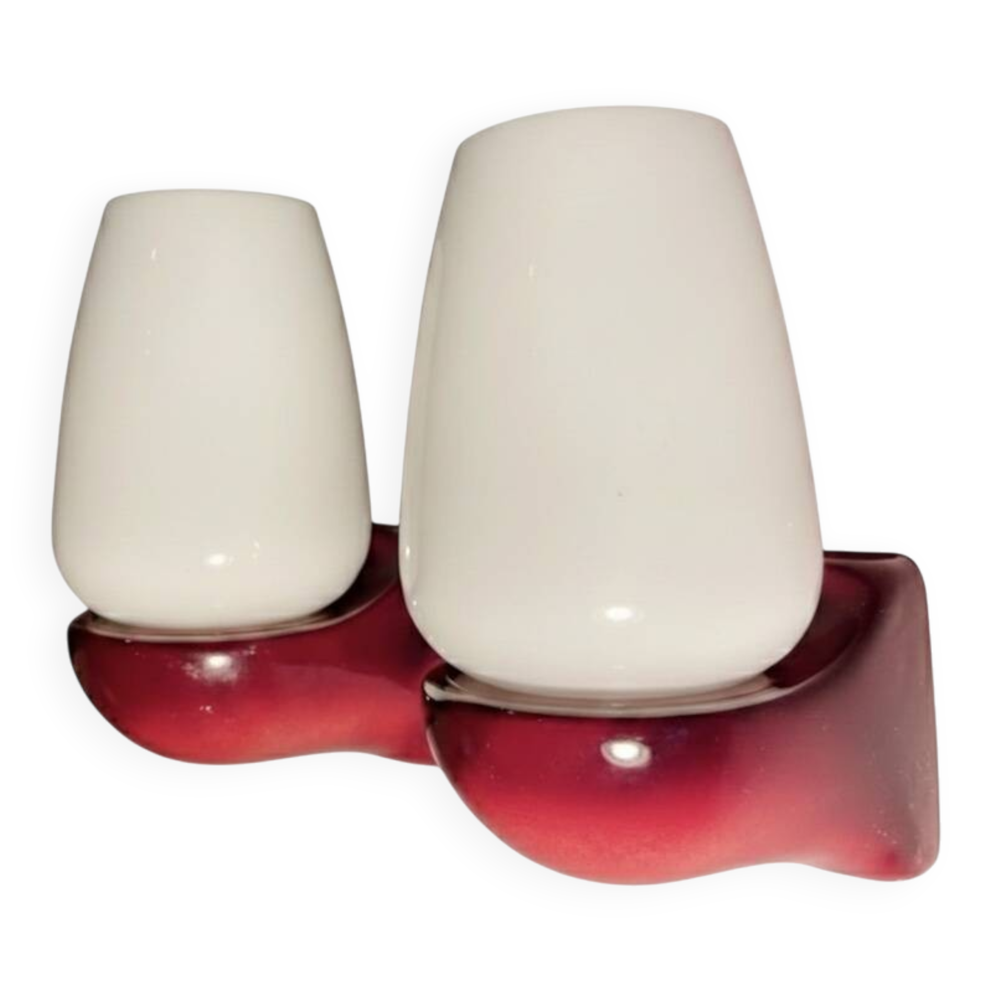 Pair of vintage Italian Greggio Space Age wall lights 60/70 opalines Made