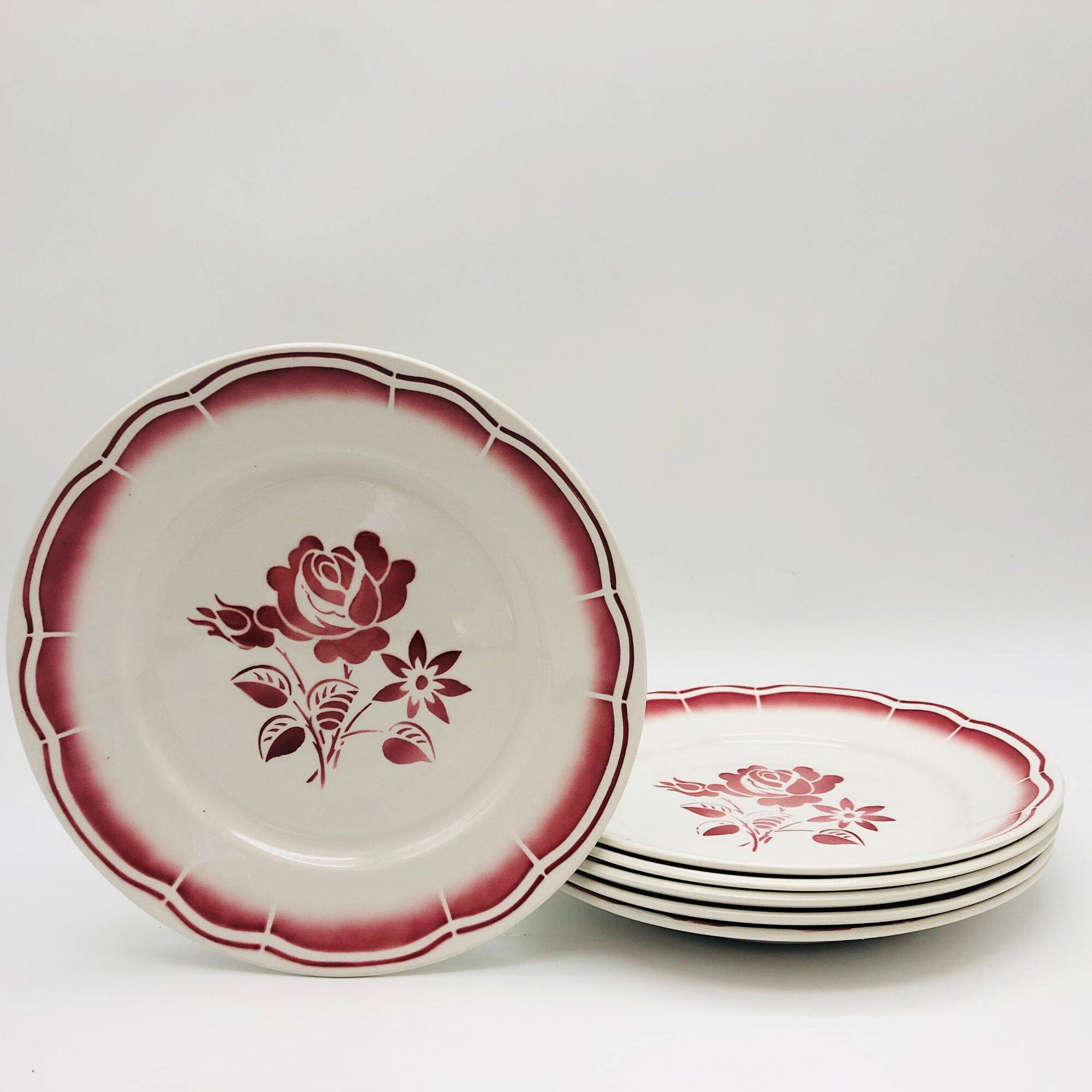6 “FB” (Fénal Badonviller) dinner plates.
