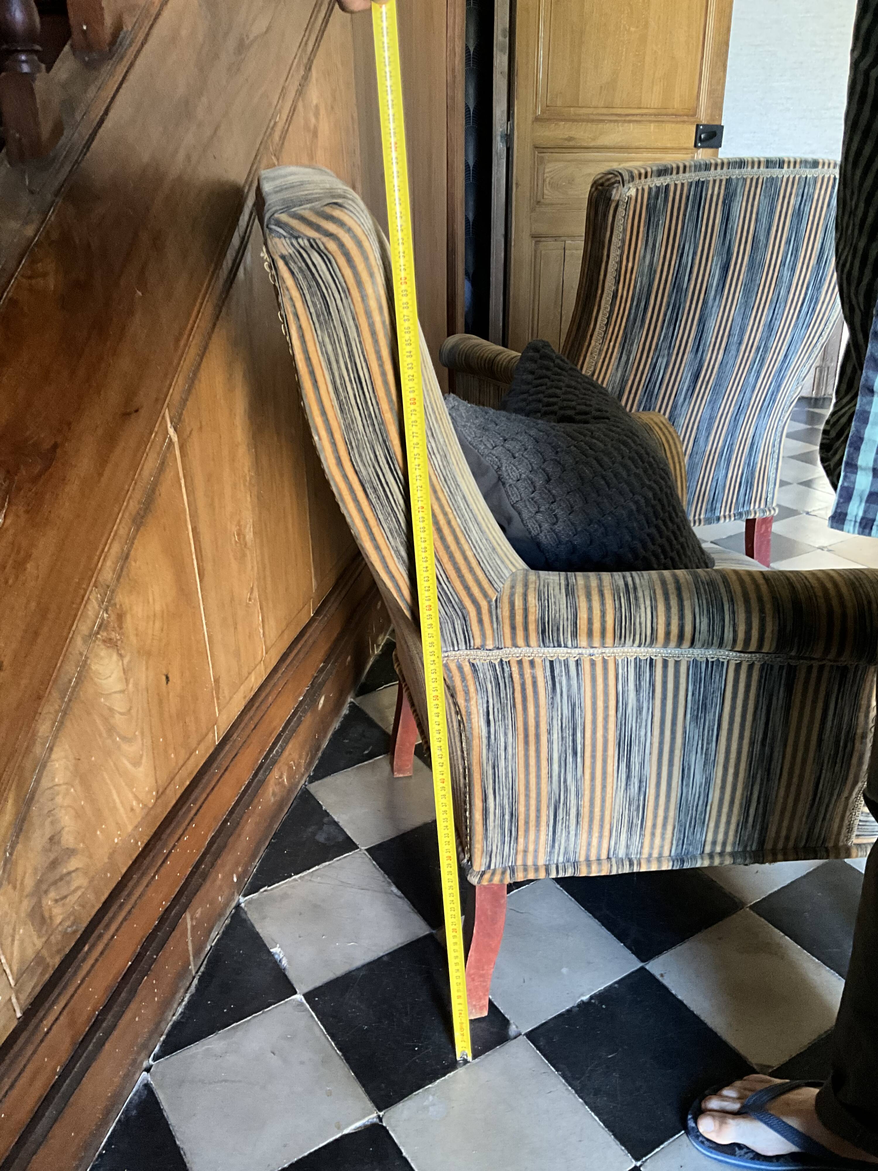 Une paire de fauteuils en velours.