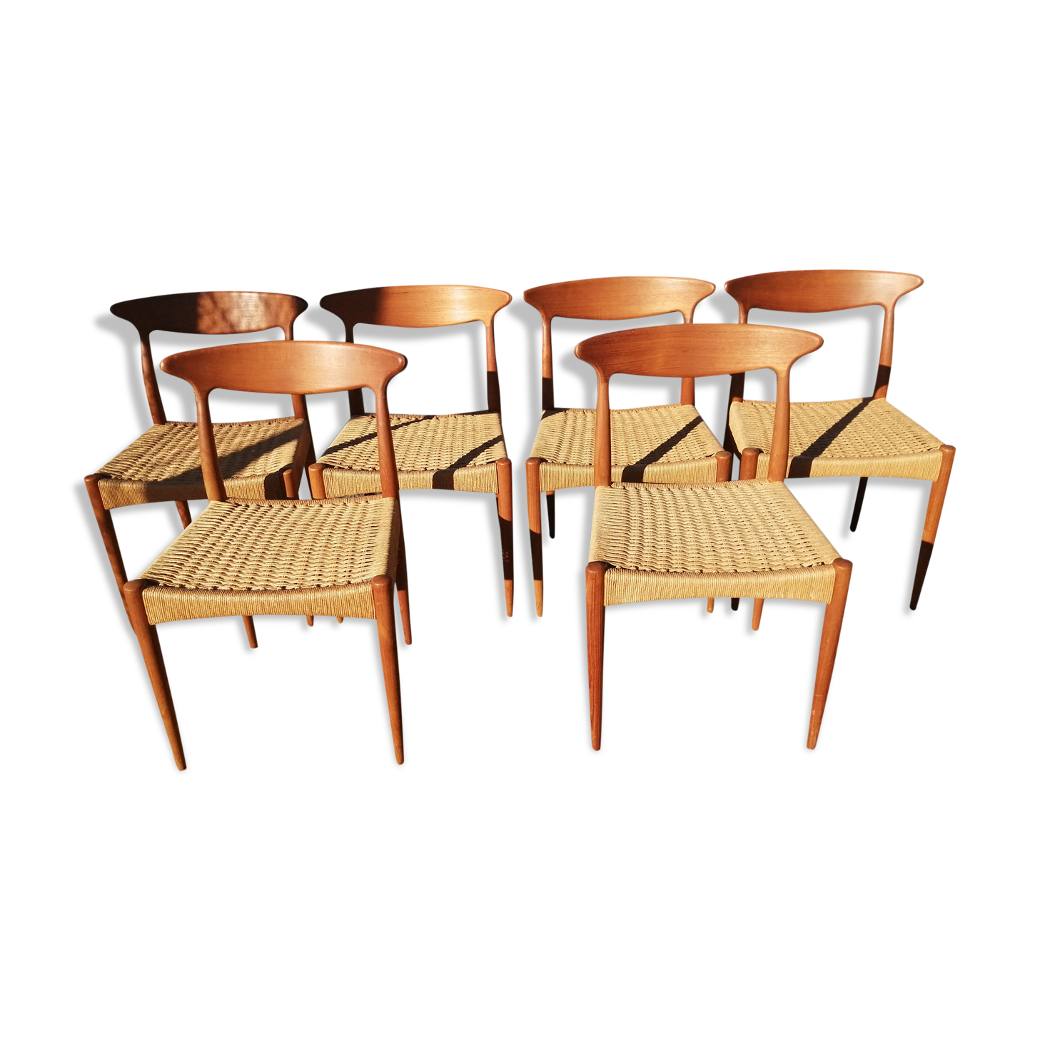 Series of 6 Scandinavian chairs Arne Hovmand-Olsen for Mogens Kold - 60s
