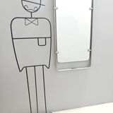 Rectangular Wall Mirror with Silver Glazed Metal Frame, Italy 1970s