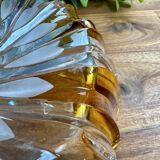 Vintage two-tone amber and clear glass salad bowl