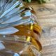 Vintage two-tone amber and clear glass salad bowl