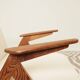 Scandinavian beige boucle armchair modern design rustic oak