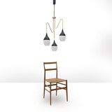 Brass chandelier with 3 pendants, 1950s