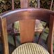 6 empire gondola chairs in mahogany and velvet