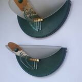 Pair of vintage gold half-moon wall sconces