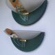 Pair of vintage gold half-moon wall sconces