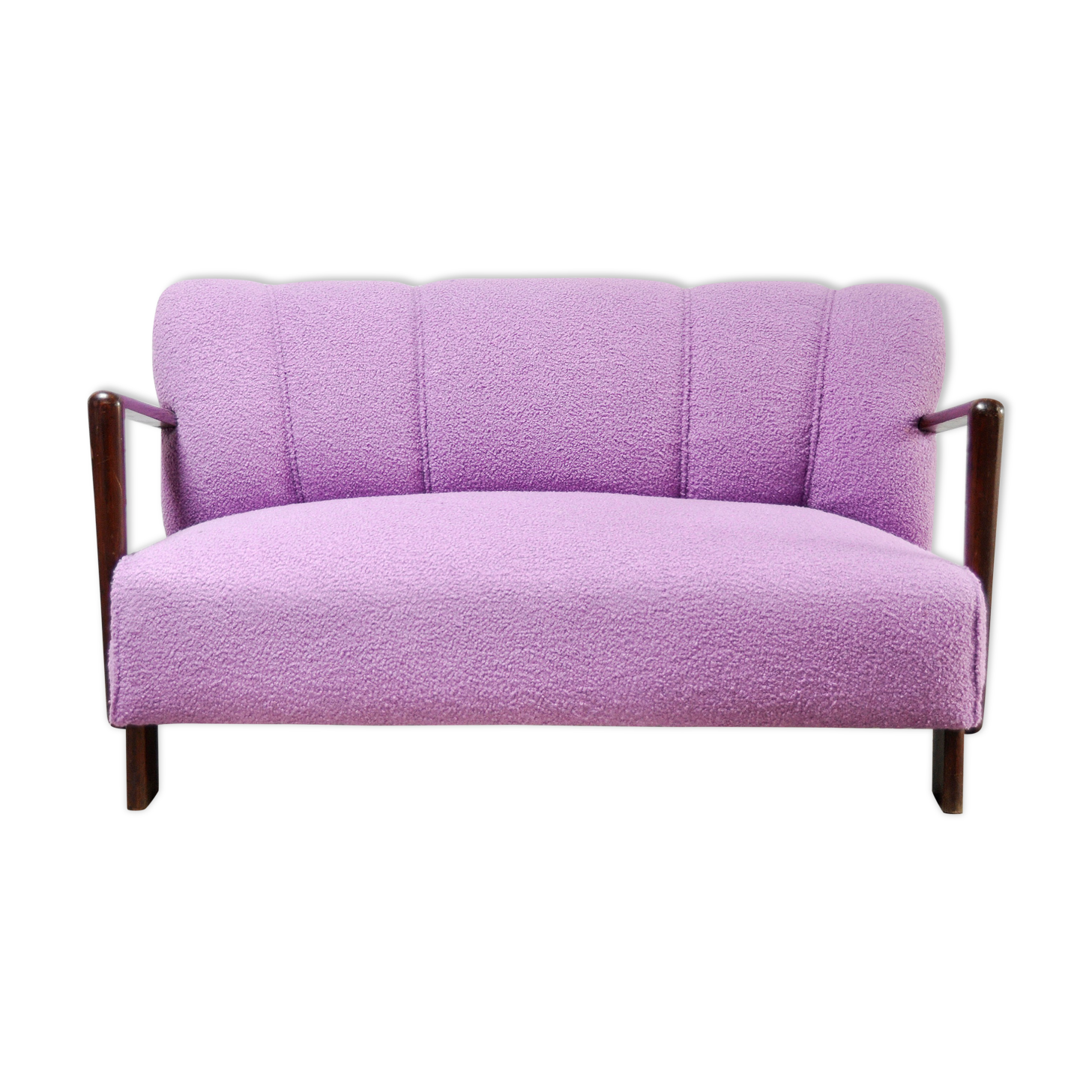 Mid-Century Italian Sofa in Purple Bouclé Wool, 1950s
