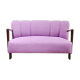 Mid-Century Italian Sofa in Purple Bouclé Wool, 1950s