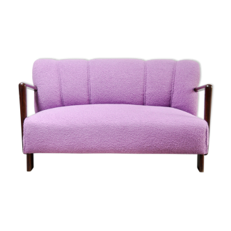 Mid-Century Italian Sofa in Purple Bouclé Wool, 1950s