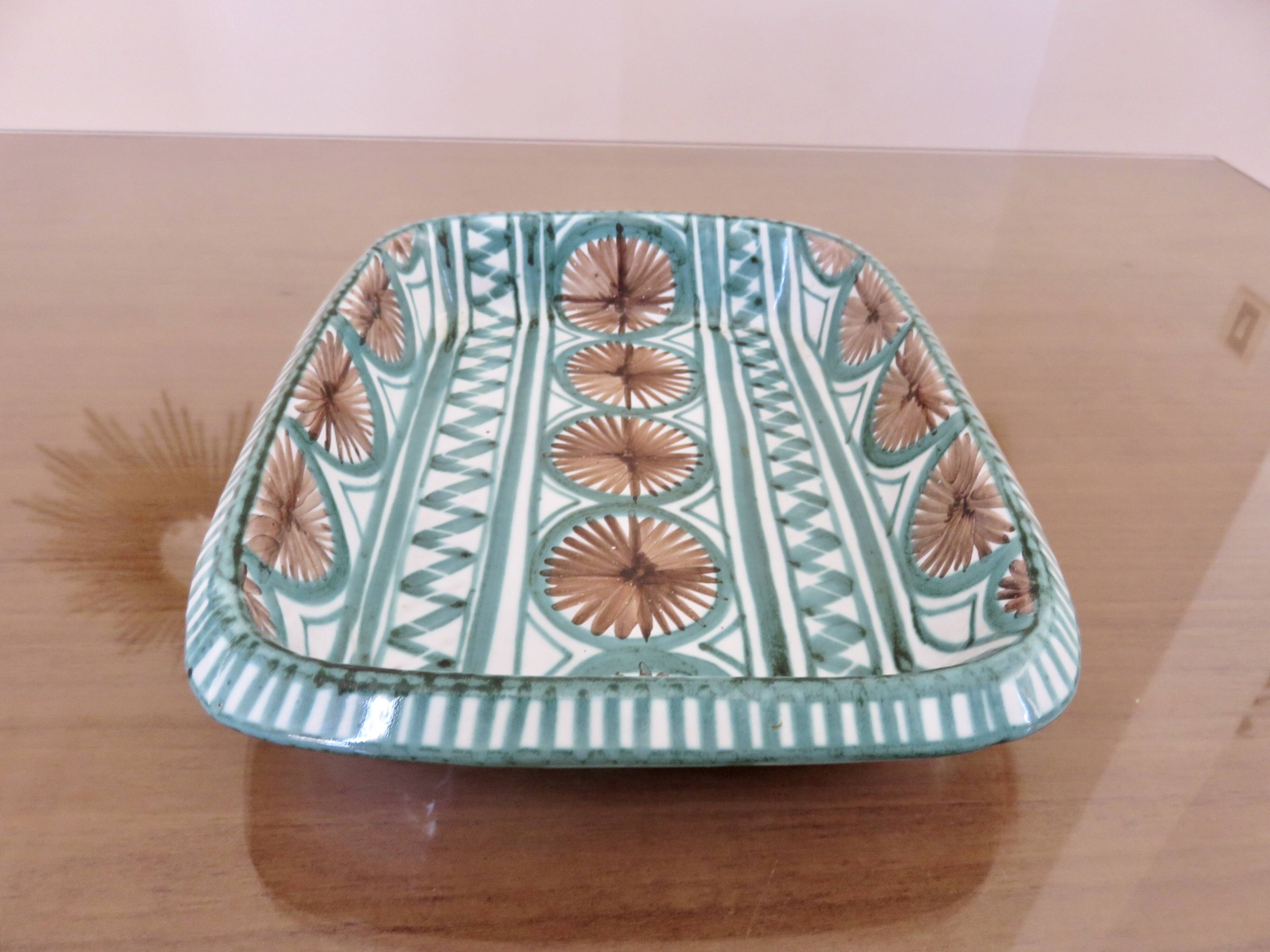 Robert Picault, glazed ceramic dish, signed, 1950s-1960s
