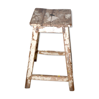 White teak stool