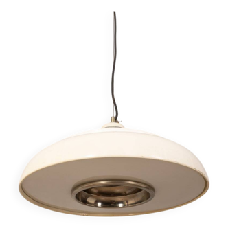 70s vintage chandelier in white metal Italian design
