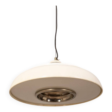 70s vintage chandelier in white metal Italian design