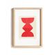 Peinture sur papier -rouge h716- tableau abstrait signé eawy