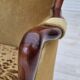 1950s, Danish highback armchair, original upholstery, green velour.
