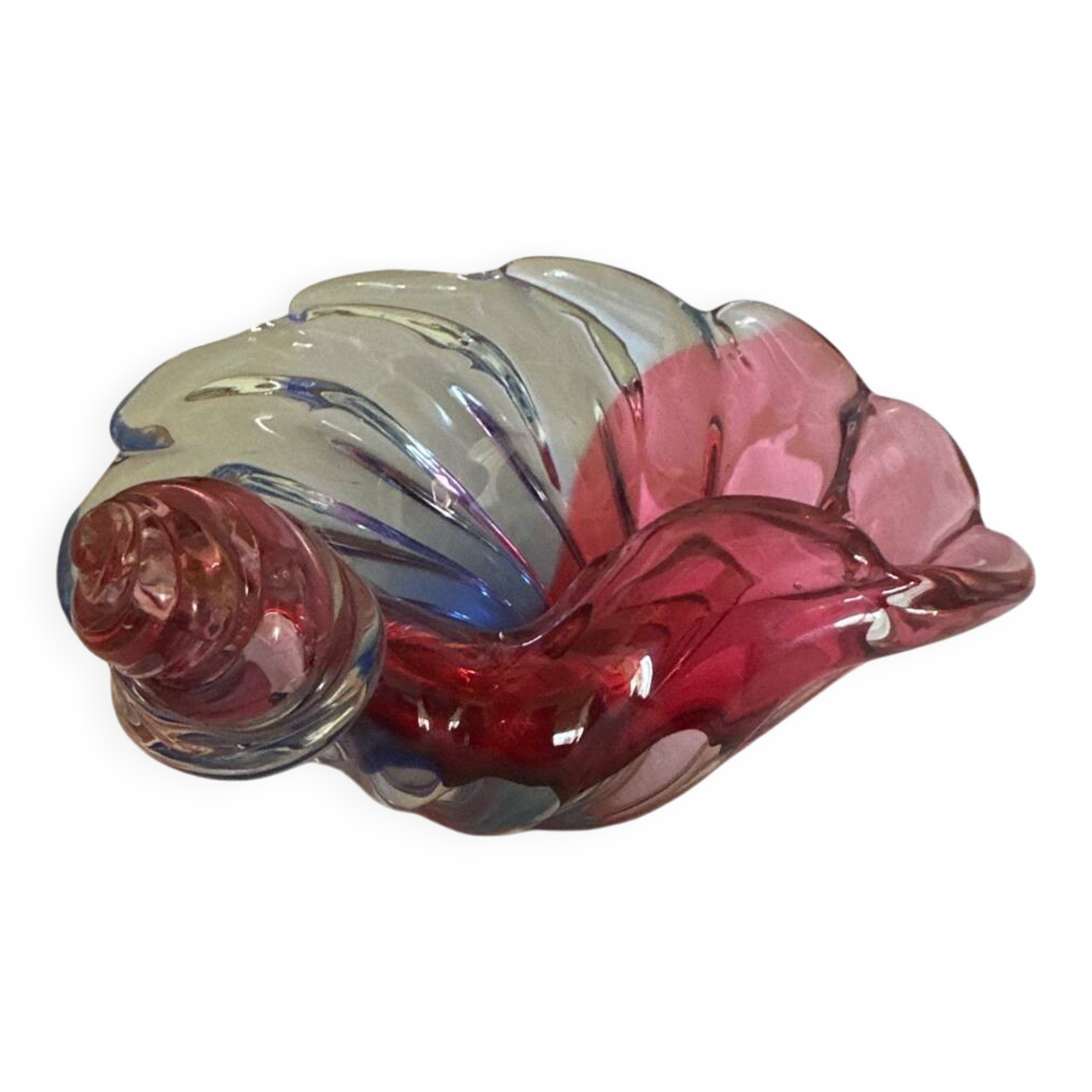 Ashtray Shell-shaped Glass from Bohemia Josef Hospodka Wine