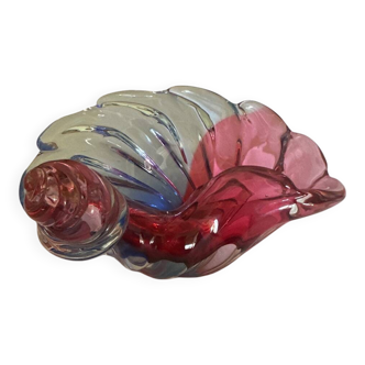 Ashtray Shell-shaped Glass from Bohemia Josef Hospodka Wine