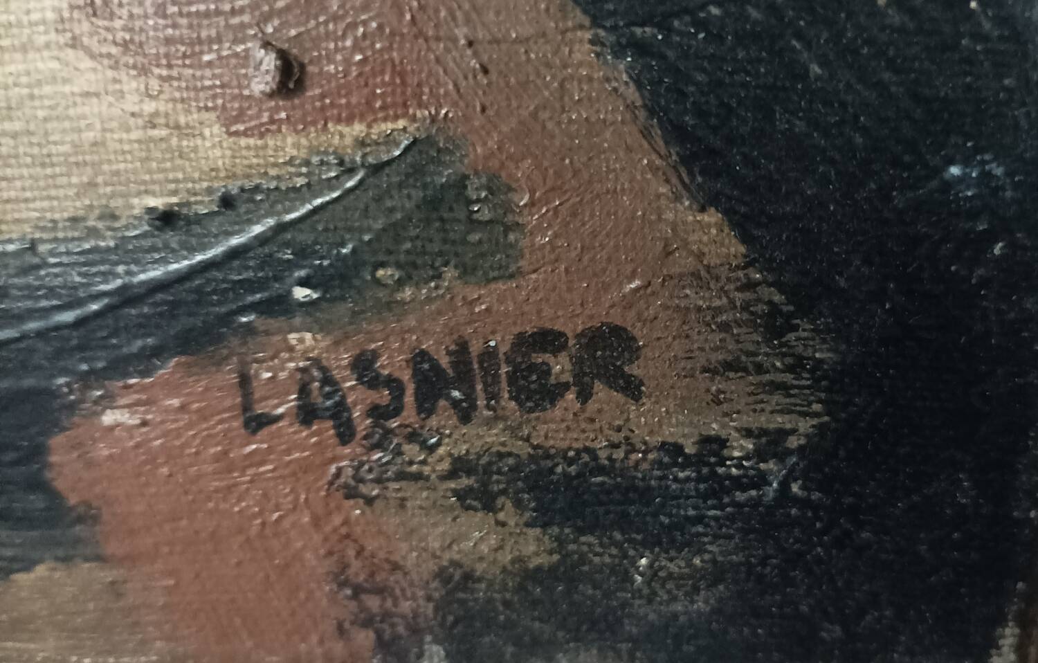 Jean Lasnier, small oil on canvas, abstraction