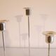 Set of 3 vintage metal candle holders 1970