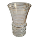 Flared glass vase with gold trim