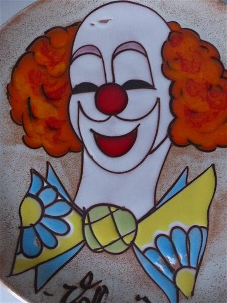Plate In Grès Vallauris clown