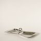 Small stainless steel dish with two compartments, Design, 1970