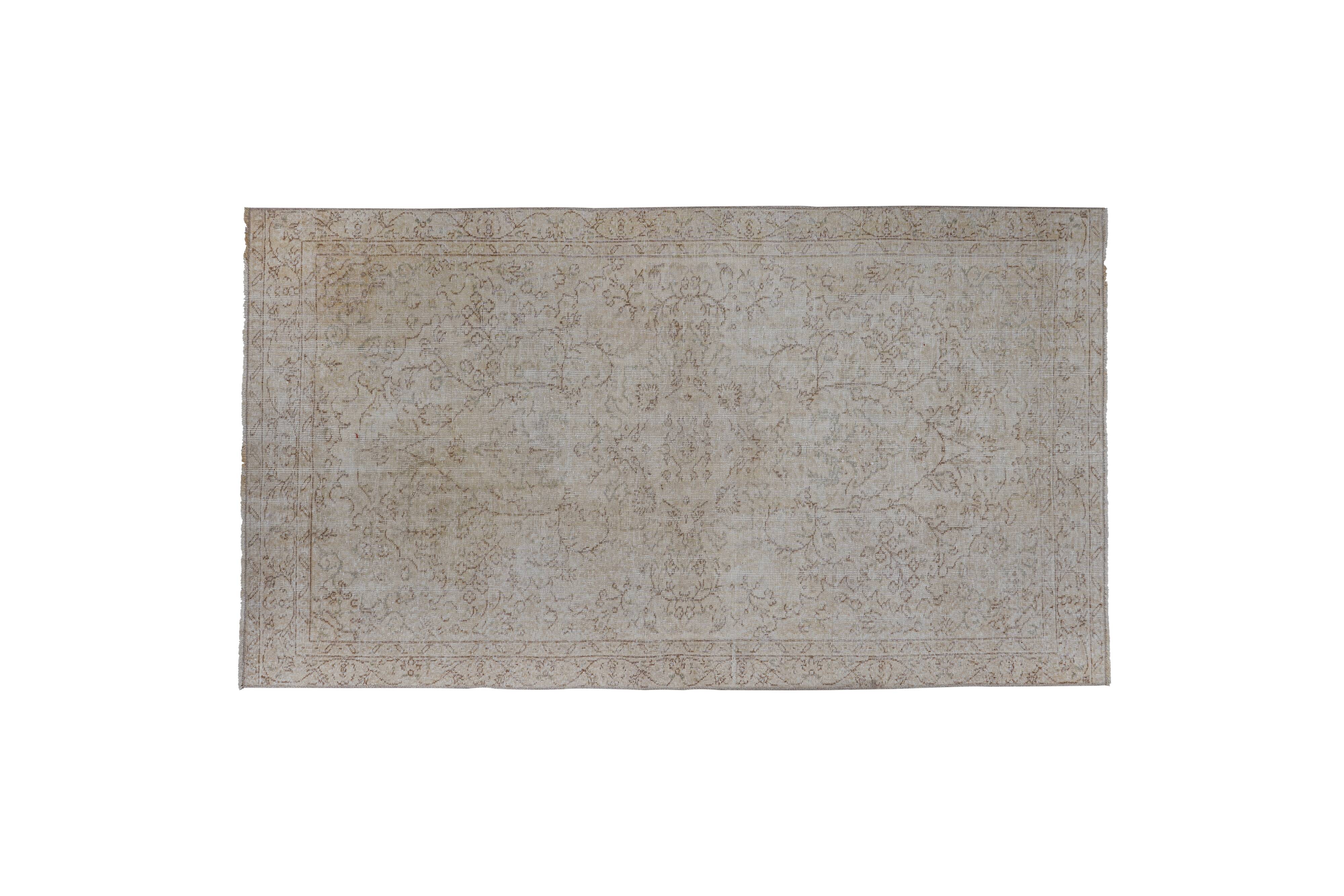 Vintage Turkish Oushak Handwoven Rug 144x265 cm