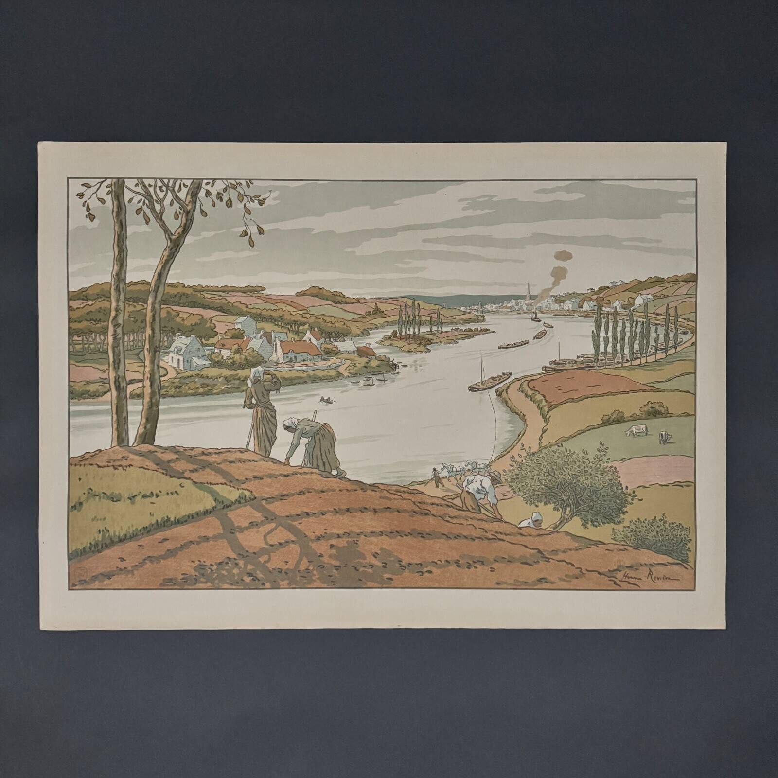 Lithographie par Henri Rivière Les Aspects de la Nature - Le Fleuve