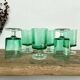 6 small emerald green LUMINARC glasses