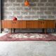 Vintage Scandinavian low sideboard in teak, 1970.