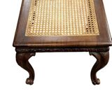 Solid carved walnut stool, early 1900s