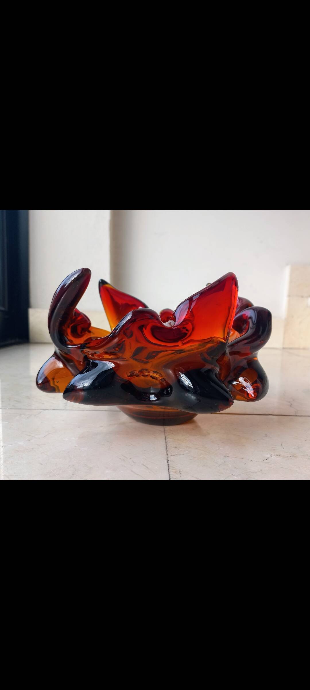 Fiery amber Murano centerpiece