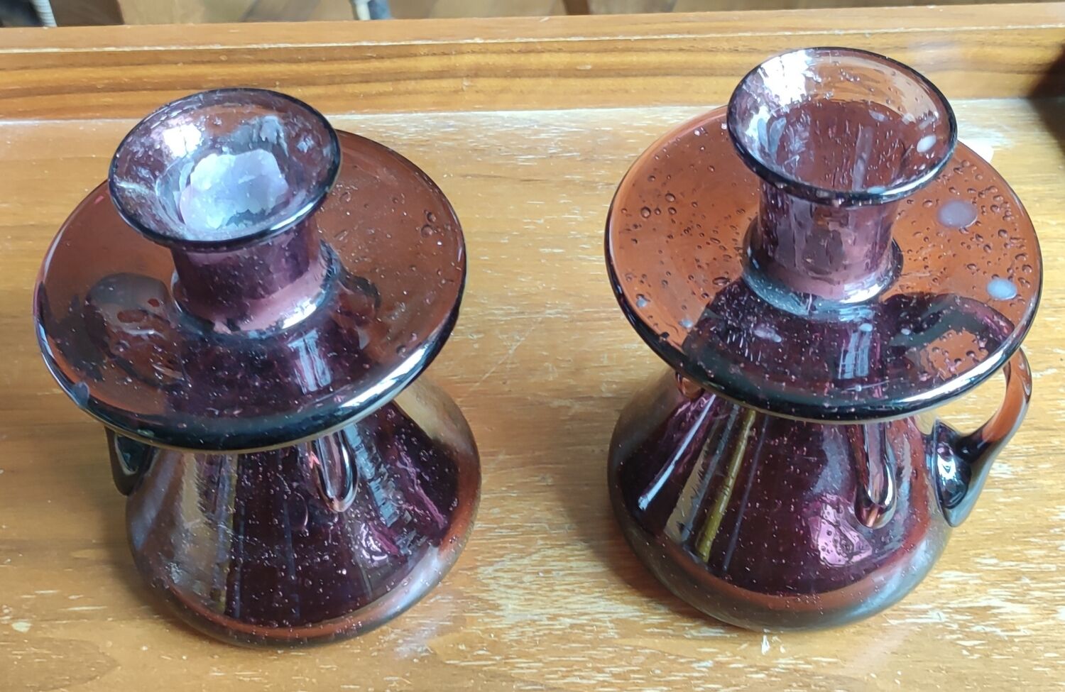 Pair of candlesticks Verrerie de Biot
