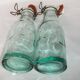 Old bottles brand Mercur glass cap porcelain container carafe