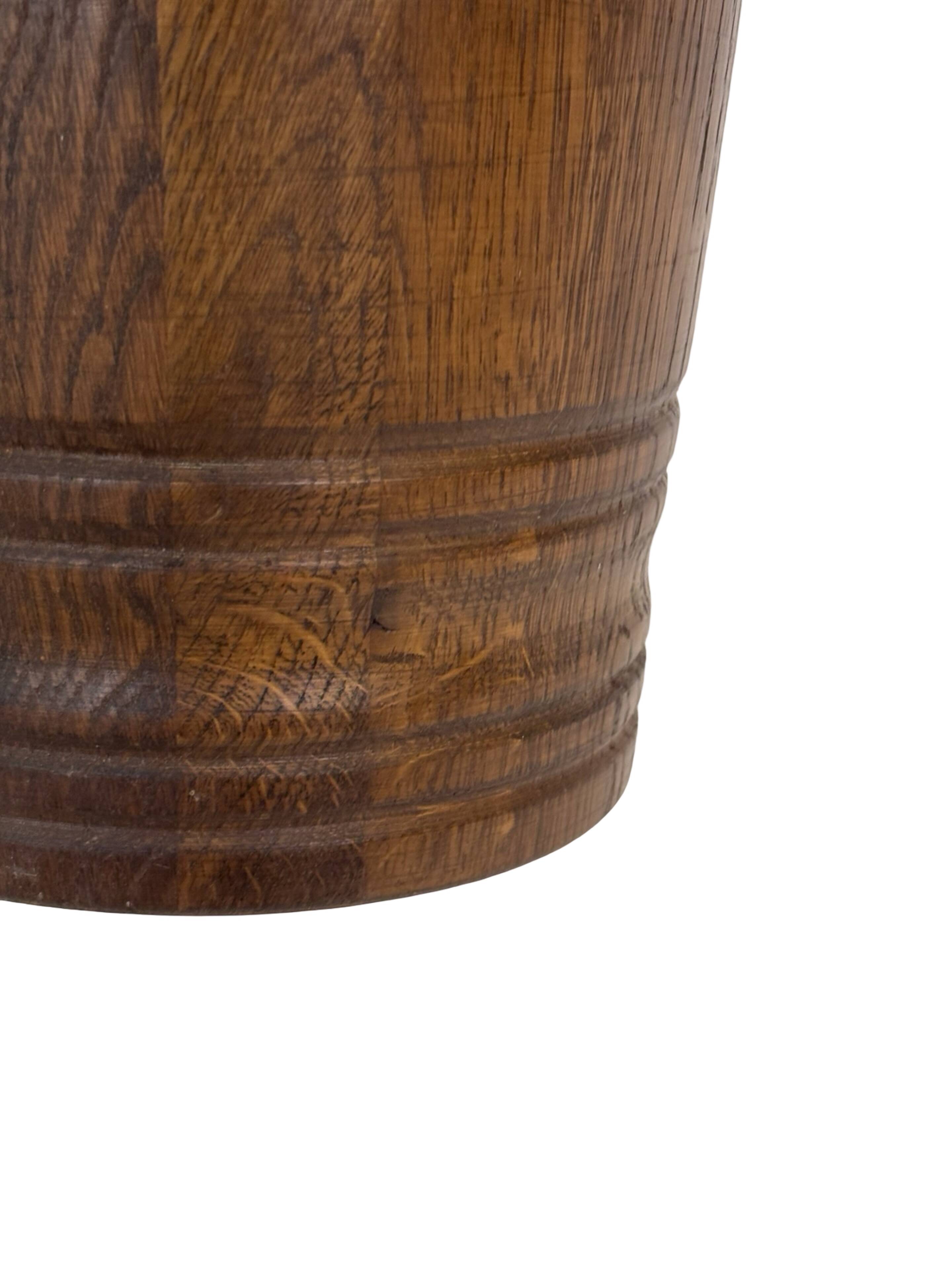Vintage umbrella stand holder oak basket storage design 60's minimalist
