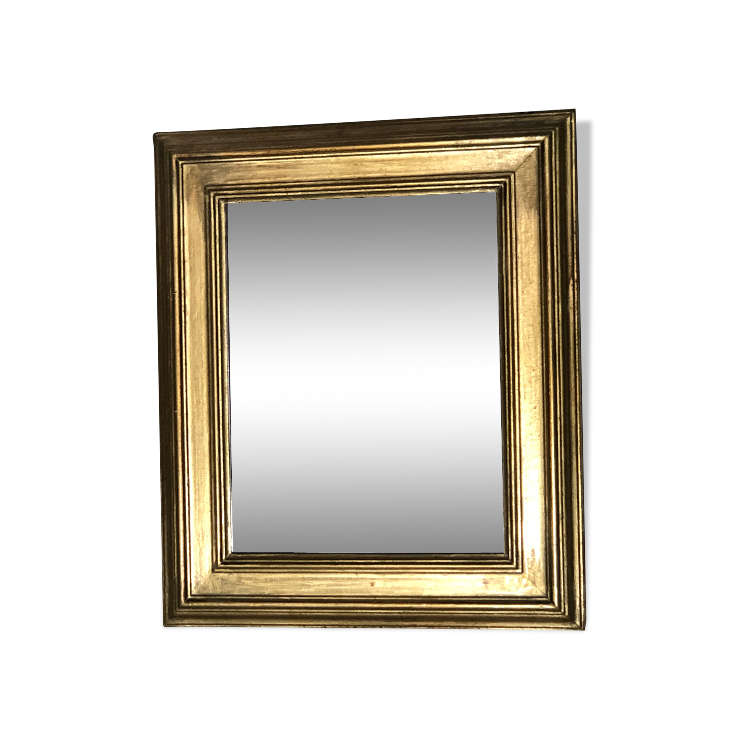 Patinated gilded wooden mirror  29x22cm