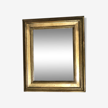 Miroir en bois doré patiné 29x22cm