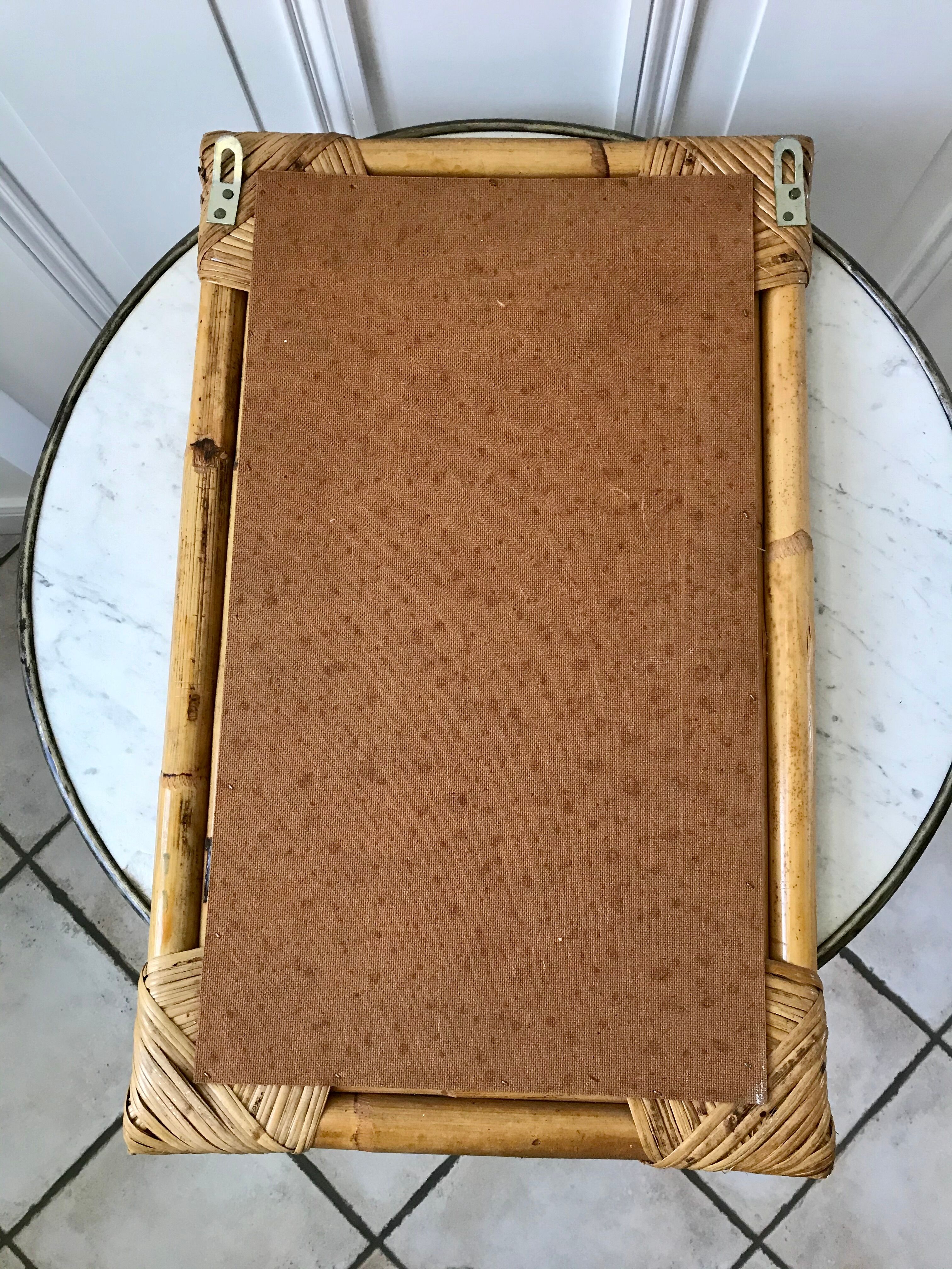 Rattan bamboo mirror 60s-70s