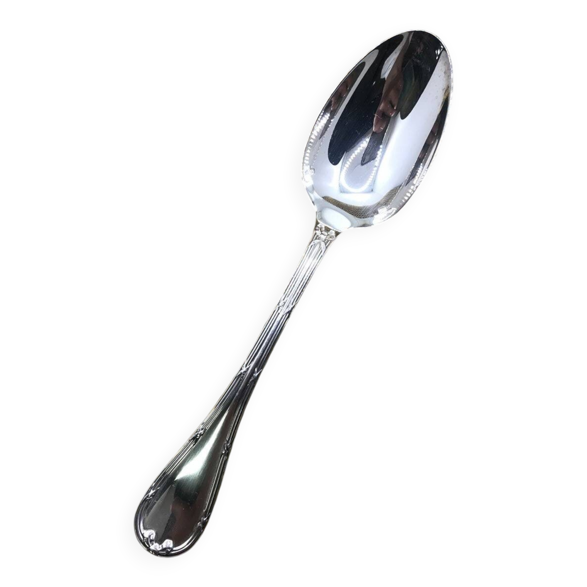Large silver-plated spoon from Christofle, Rubans model
