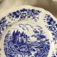 Twelve vintage flat plates Sarreguemines Model Castle